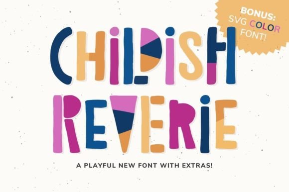 Childish Reverie: Playful Color-Blocked SVG Typography